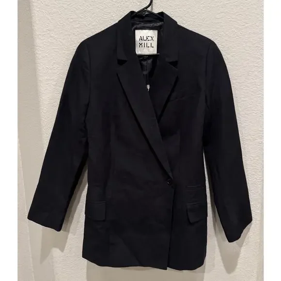 Alex Mill Soho Waisted Blazer in Linen & Cotton Size Small
